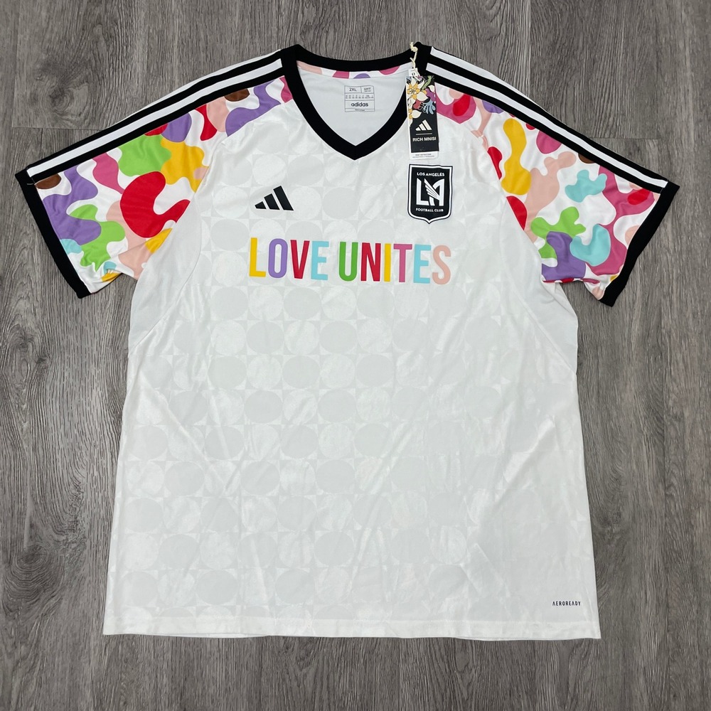 Adidas LAFC Jersey Mens 2XL White Pride Love Unites Rich Mnisi Los Angeles